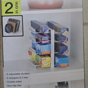 Adjustable Storage Organizer with Dividers - White